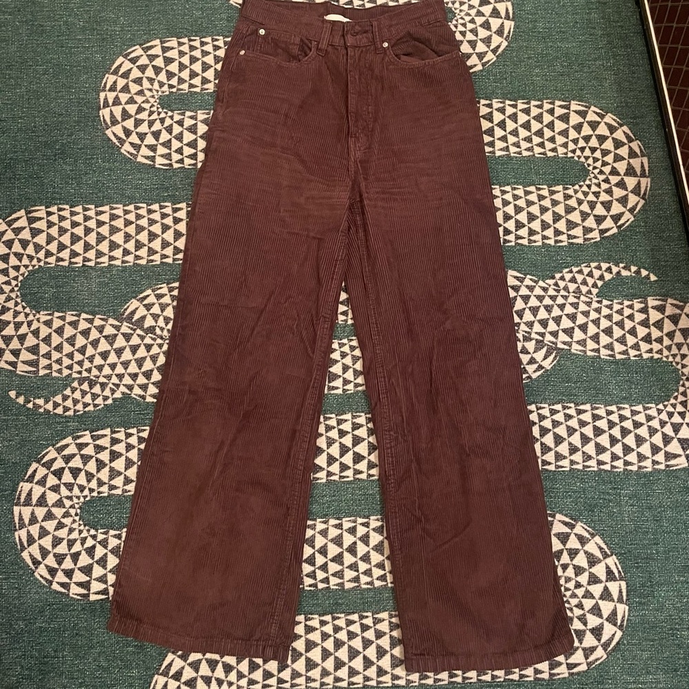 BDG high waisted wide leg 70s corduroy pant brown 26 - Picture 4 of 4
